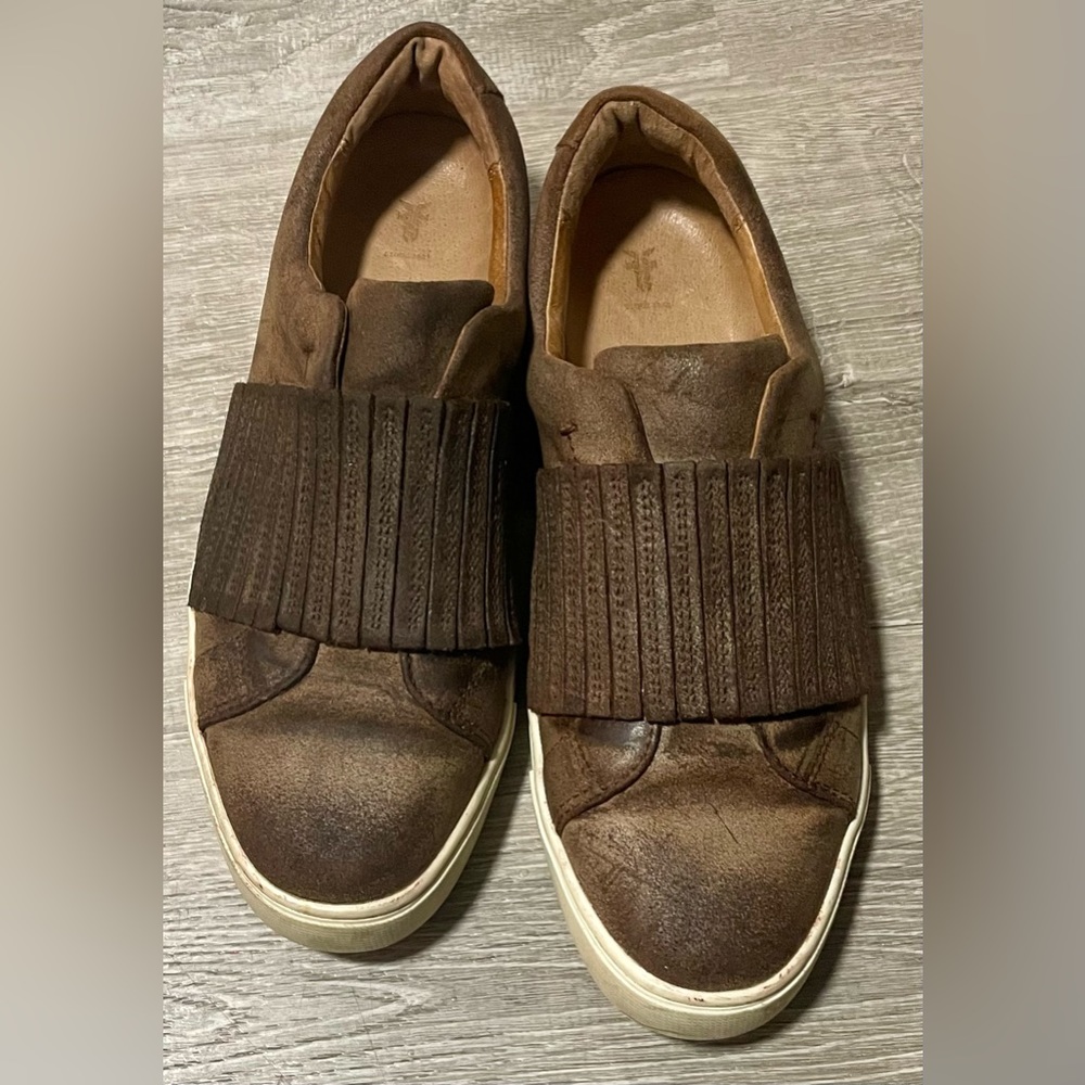 Frye Brown Leather Sneakers Size 9